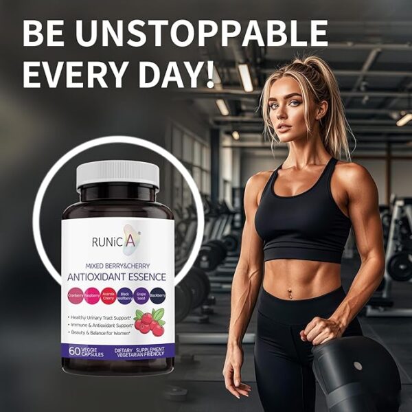 Antioxidants Supplement for Women, Urinary Tract Health & Immune Support, Skin Brightening & Antioxidant Blend - Cranberry, Grape Seed, Raspberry, Goij, BlackBerry, Acerola Cherry, 60 Capsules - Image 4